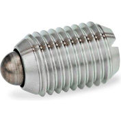 J.W. Winco GN615,1 Spring Plungers, SS, Nose Pin, Slot, High Spring, 0,24 » Plunger Dia, Slvr, 0,87"L