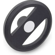 JW Winco - 16MRX3K/A - Alum. Flat-Faced Spoked Handwheel w/o Handle - 5.51" D x 16mm Bore - Black