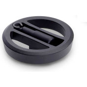 JW Winco - 20MRXFK/R - Alum Flat-Faced Spoked Handwheel w/Retract. Handle 7.87" D x 20mm Bore-Black