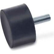 Amortisseur de choc et de vibration, goujon fileté, 2 po de diamètre, 1,63 po de hauteur, filetage 3/8-16