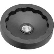 JW Winco - 6379005 - Plastic Solid Disk Handwheel w/o Handle - 3.94" Dia x .16" Pilot Hole