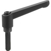 Die Cast Adjustable Lever - M6 x 1.0 - 30mm Handle - 32mm Stud - Black - J.W. Winco 6N32A19K GN300