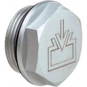 J.W.Winco 741-26-M20X1.5-ES-2 Aluminum Threaded Plug w/Fill Symbol w/2mm Vent Hole M20 x 1.5 Thread