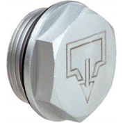 J.W. Winco 742-22-M16X1.5-AS-2 Aluminum Plug with Drain Symbol with 2mm Vent Hole - M16 x 1.5 Thread