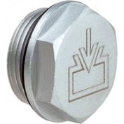 J.W. Winco 742-32-G3/4-ES-2 Aluminum Threaded Plug w/Fill Symbol w/2mm Vent Hole G 3/4" Pipe Thread
