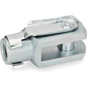 J.W. Winco WN 751 Clevis Fork Joints, Steel, w/ Snap-on Spring Pin, Zinc Pltd, 1/4 x 28, 1-7/16 » OAL