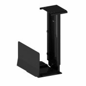 202CPU de RightAngle™ fixé sous bureau réglable support UC, capacité de 40 lb, noir