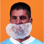 Polypropylene Beard Cover, 100% Latex Free, White, 18", 100/Bag, 10 Bag/Case