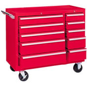 Kennedy® 310XR K1800 Série 39-3/8"W X 18"D X 35"H 10 Drawer Red Roller Cabinet