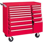 Kennedy® 315XR K1800 Series 39-3/8"W X 18"D X 39"H 15 Drawer Red Roller Cabinet