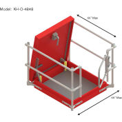Kit de garde-corps de trappe de toit Kee Safety® avec poignées décalées et pas de portail, acier galvanisé, 66 « L