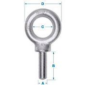 Ken forge K2021-ZN - boulon à œil de carbone - 1/4-20 - 1" tige - galvanisé - Made In USA