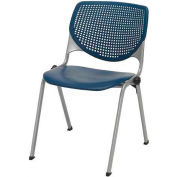 KFI Stack Chair with Perforated Back - Plastic Seat - Navy - KOOL Series - Pkg Qty 4