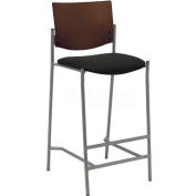 KFI tabouret - tissu - charbon de bois avec du chocolat bois retour