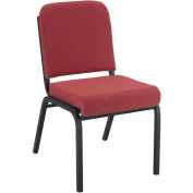 Armature en acier KFI chaise empilable avec rouleau avant - sans bras - 2" Cabernet tissu/noir