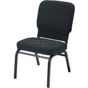 KFI Oversized Church Chair - Armless - Stacking - Black Vinyl Black Frame
