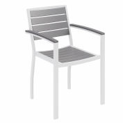 KFI Outdoor Arm Chair - Gray with Silver Frame - Ivy Series