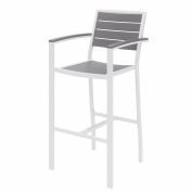 KFI Outdoor Barstool - Gray with White Frame - Ivy Series