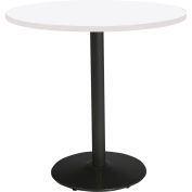 KFI 42" x 36"H Round Counter Height Pedestal Table - Designer White Top - Round Black Base