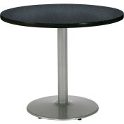 KFI 42 » Table ronde de restaurant, Table de nébuleuse de Graphite/Base argentée