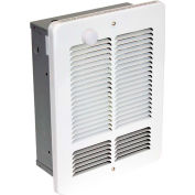 King Forced Air Wall Heater With Built-In Single Pole Thermostat W1215-T-W, 1500W,120V, White
