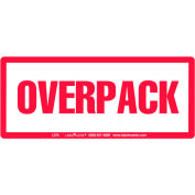 LabelMaster® Étiquettes avec impression « Overpack », 6"L x 2-1/2"W, Blanc/Rouge, 500/Rouleau