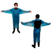 Kemp USA PE Fluid Resistant Gown, Blue, 100 PCS