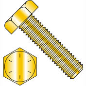 1-8 x 4 robinet hexagonale boulon Grade 8 entièrement filetée de Zinc jaune, paquet de 10