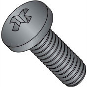 1/4-20 x 5/8 MS51957-B Phillips Pan Machine Screw Coarse - Full Thread - S/S - Black Ox - Pkg of 500