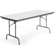 KI Folding Table - Laminate - 30"W x 60"L - White Nebula - Premier Series