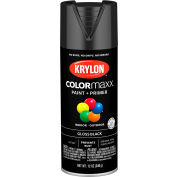 Krylon® Colormaxx™ Paint & Primer, 12 oz., noir brillant, qté par paquet : 6