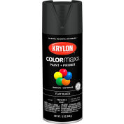Krylon® Colormaxx™ Paint & Primer, 12 oz., Noir plat, qté par paquet : 6
