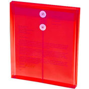 ULTRACOLOR Poly extensible String cravate enveloppes, chargement par le dessus, rouge, 5/Pack