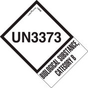 LabelMaster® étiquettes « UN3373 Biological Substance Category B », 2"L x 2-3/4"W, Blanc, Rouleau de 500