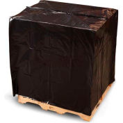 Pallet Top W/UVI & UVA Covers, 51"W x 49"D x 97"H, 3 Mil, Black, 30/Roll