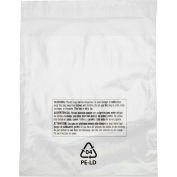 Resealable Suffocation Warning Poly Bags, 6"W x 6"L, 1.5 Mil, Clear, 1000/Pack