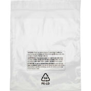 Sacs poly d’avertissement d’étouffement resealables, 6 « L x 9 « L, 1,5 Mil, Clair, 1000 / Pack