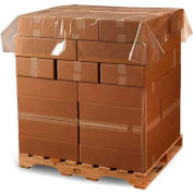 Feuilles supérieures de palette poly, 72 « L x 72 « L, 2 Mil, Clair, 150 / Rouleau