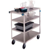 Lakeside® 354 Medium Duty Stainless Steel 4 Shelf Cart 3 Edges Up 500 Lb Cap