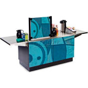 Lakeside kiosque café Mobile, bleu Royal laminé, acier inoxydable, 96-1/4" W x 30 « L x 56 » H - 6120