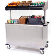 Lakeside économie petit-déjeuner panier avec 3 bacs en plastique, acier inoxydable, 28-1/2" W x 54-3/4 « L x 67" H