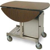 Geneva Tri-Fold Leaf Room Service Cart/Table, Oval, 36"W x 31"H x 43"L - 74405