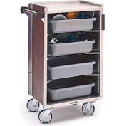 Lakeside® 890 4 Shelf Md Ledge Bussing Cart - 27-3/4X17-5/8 Walnut