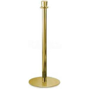 Lavi Industries Regal Portable Queueing Post, 38"H Polished Brass Post