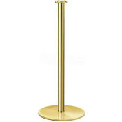 Lavi Industries Tempo Portable Queueing Post, 39"H Polished Brass Post