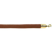 Lavi Industries 5'L Tobacco Velour Rope With Polished Brass Hooks