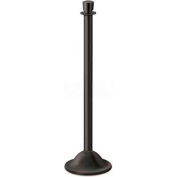 Lavi Industries Traditional Portable Stanchion, 40.25"H Wrinkle Black Post