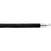 Lavi Industries 5'L Black Velour Rope With Polished S/S Hooks