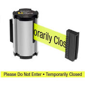 Lavi Industries Wall Mount Retractable Belt Barrier, Satin Case W/10' Neon Ylw "Do Not Enter" Belt
