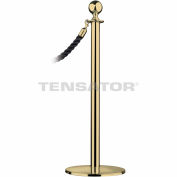 Tensator Post Rope Safety Crowd Control Queue Stanchion Universal Sphere, Satin Brass